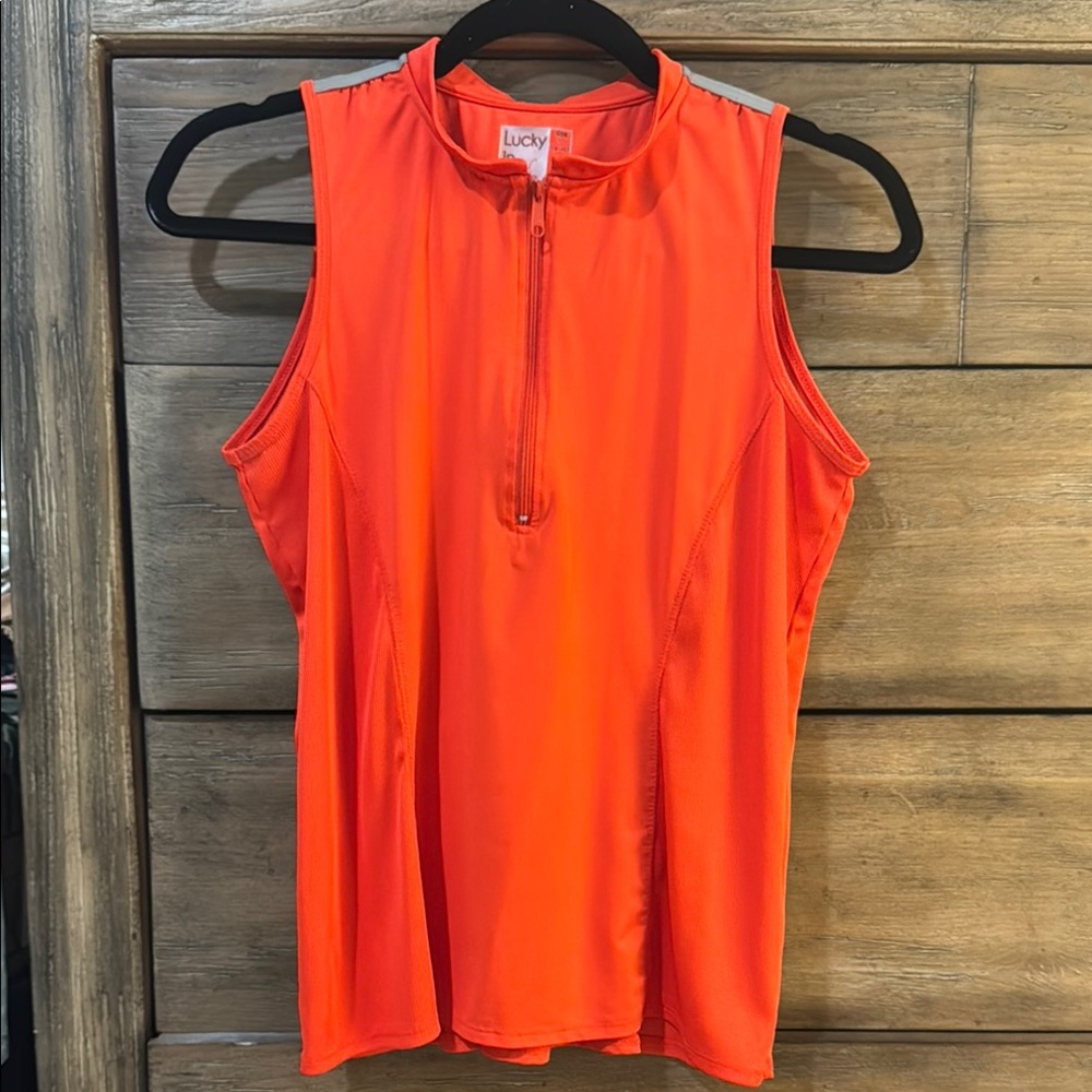 Lucky Brand Orange Mandarin Collar Tank Top